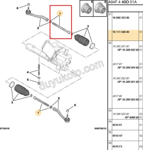 Rot Mili Sağ/Sol P2081 P20081 CCT KALIN