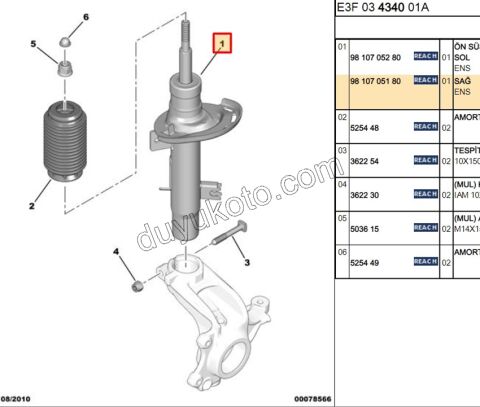 Ön Sağ Amortisör CCT DV6D