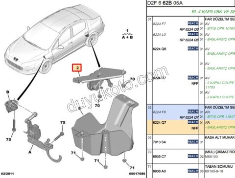SENSOR FAR AYAR P407 XENON (ARKA DINGIL)