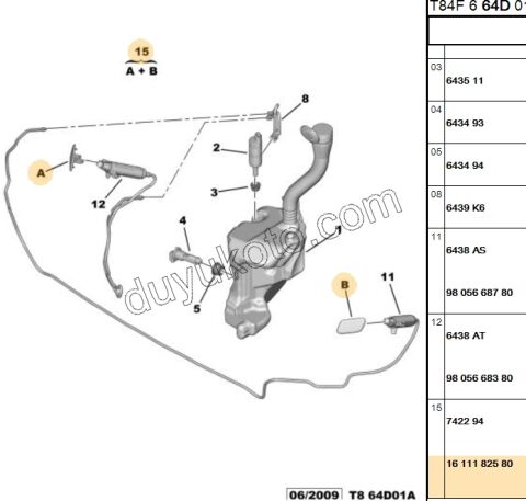 Far Yıkama Kapağı Takım P3008 T84