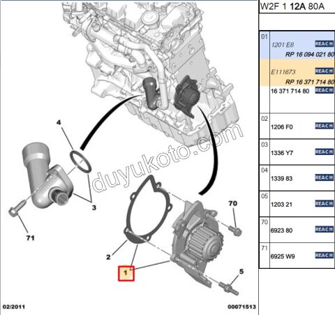 Devirdaim Su Pompası DW12 2.0HDİ 16V 136HP