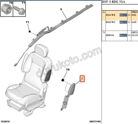 Sürücü (Sol) Koltuk Hava Yastığı (AIRBAG) PRT3