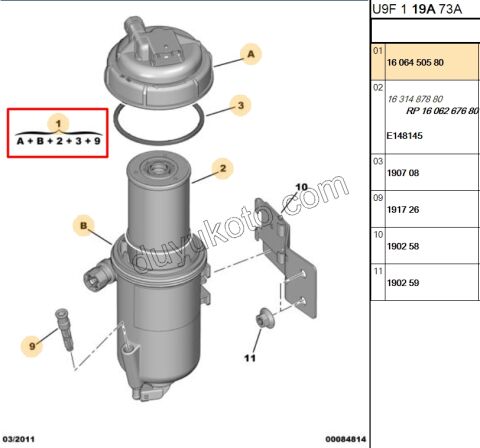 Komple Mazot Filtresi BXR3 REZ YOK