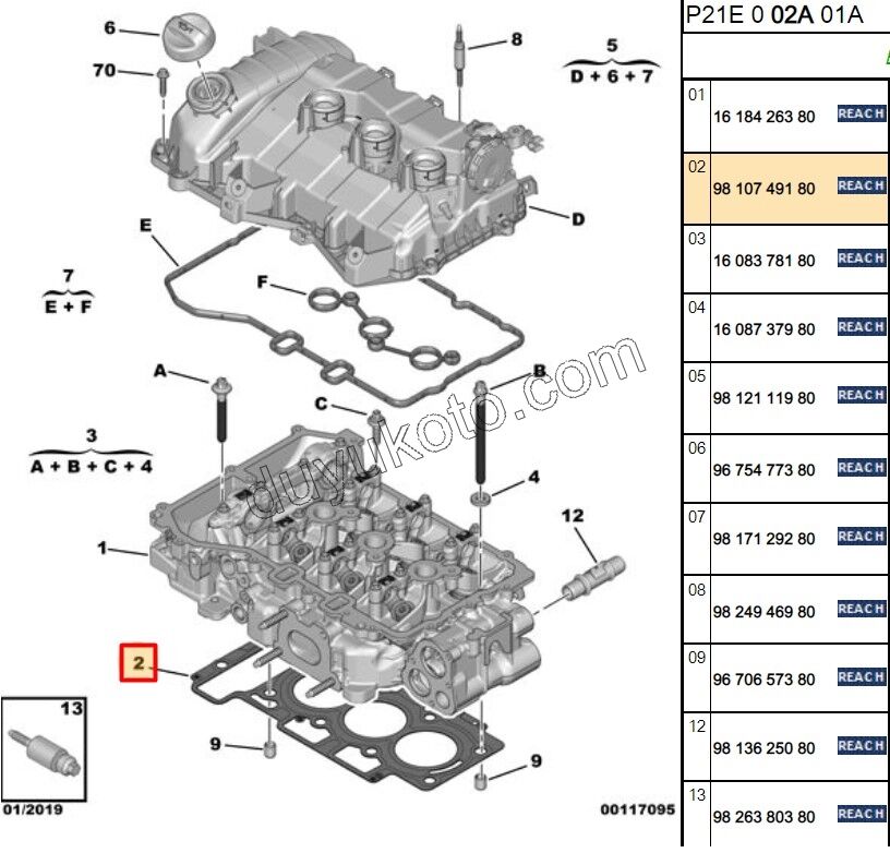 CONTA SILINDIR KAPAK 1.2CC 75HP