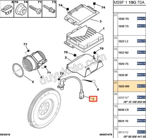 SENSOR VOLAN 1.9D, 1998/2003 1.9D,Y.M 03/09 PRT1 PRT2 XU10J4R KLIPS