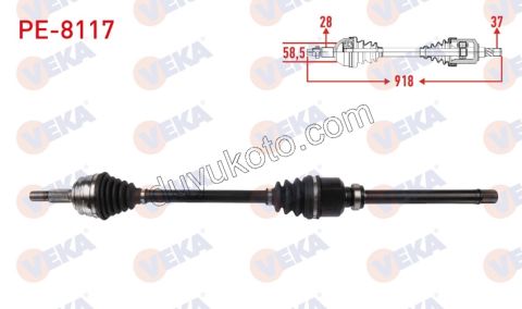 2019> Partner Rifter Berlingo Combo Doblo Proace City Aks Mili Sağ ATN8 OTOM 1.6HDİ Euro6 C 1.5HDİ Euro6 D P3082