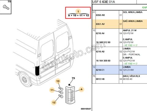 Boxer Jumper Ducato Stop Lambası Sağ 2004/2006