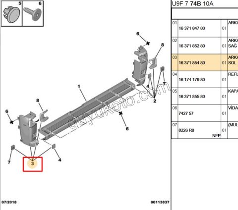 TAMPON ARKA L BXR3MQ 2018> DW10FUC