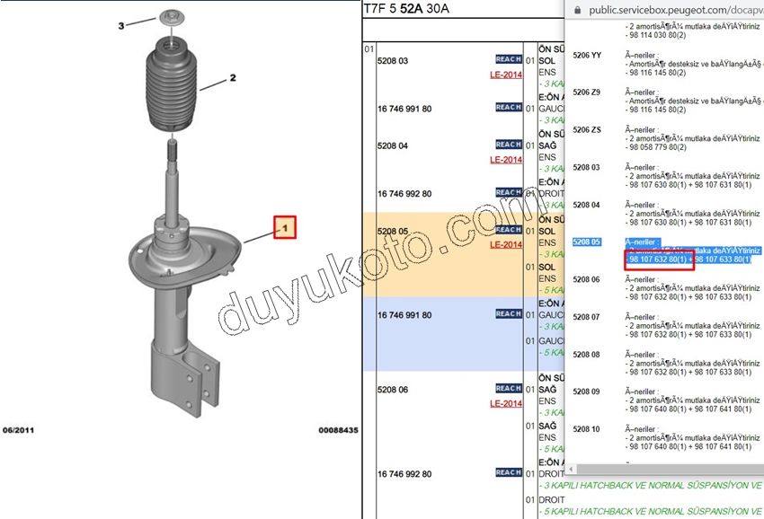 Ön Sol Amortisör PRT3 P3081 C4PC1