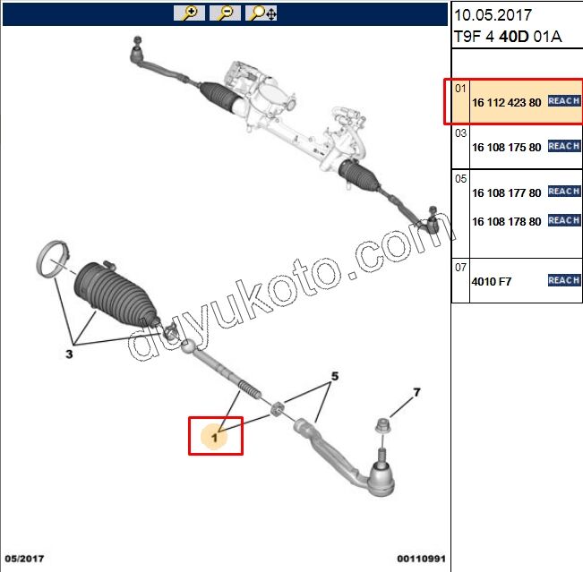 2019> Partner Rifter Berlingo Combo Doblo Proace City Rot Mili Sağ/Sol P3082