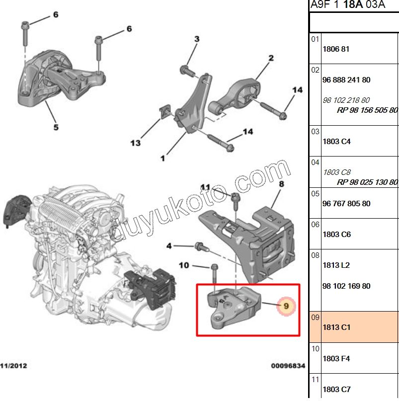 AYAK MOTOR TAKOZ BAGLANTI C3 P301