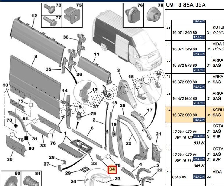Orta Direk Sağ Süs Çıtası BXR3MQ