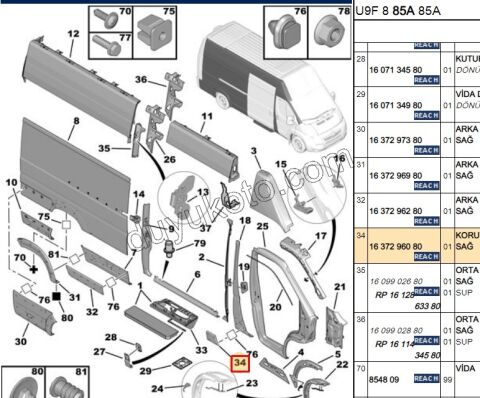 Orta Direk Sağ Süs Çıtası BXR3MQ
