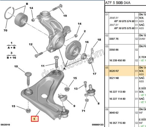 Salıncak Sol P207 P2081 C32 C33 C3PC1 CRSX