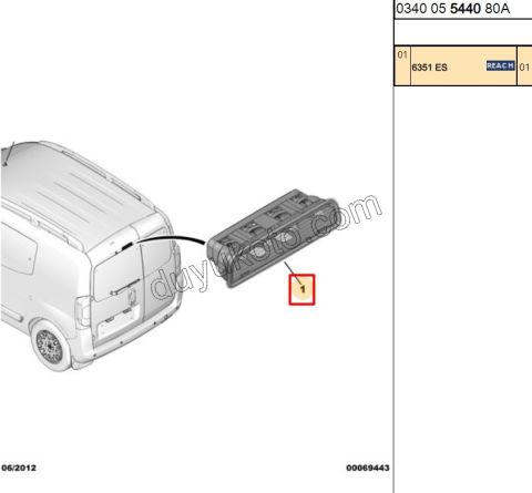 Peugeot Bipper Citroen Nemo Fiat Fiorino İlave 3. Fren / Stop Lambası (Bagaj Kapak Çift) 2008/2016