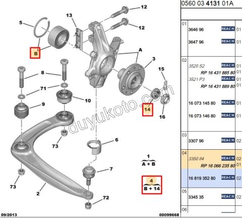 Ön Teker Rulmanı P301 P308 PRT3
