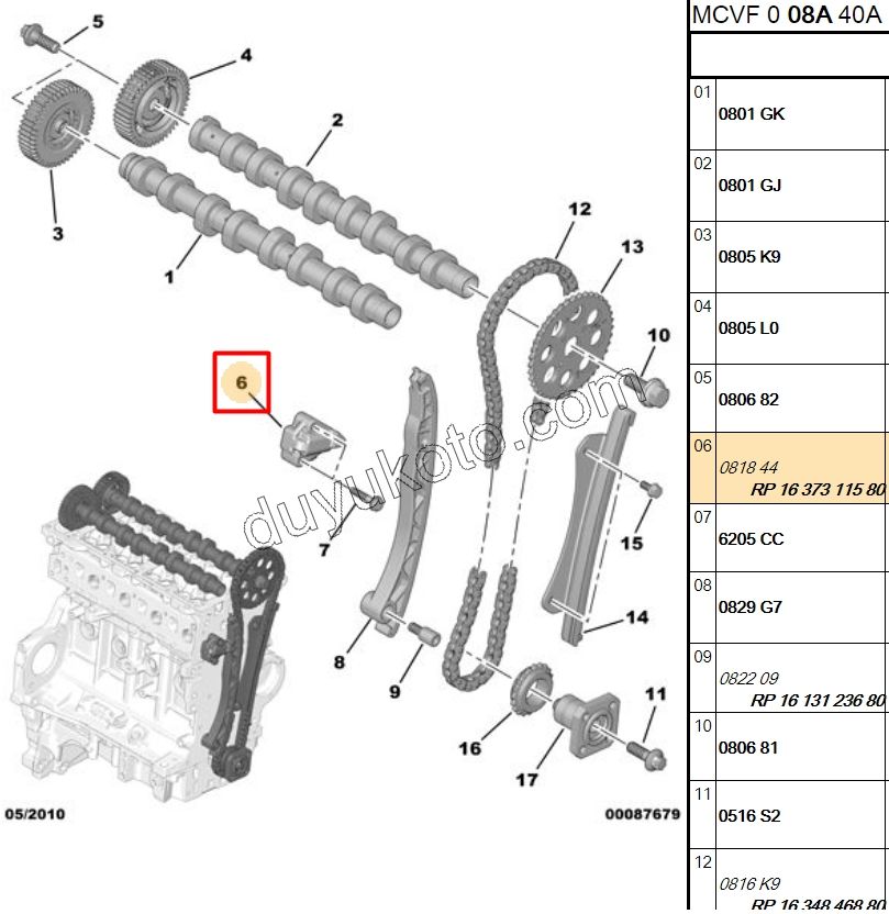 Eksantrik/Triger Zincir Gergisi 1.3HDI