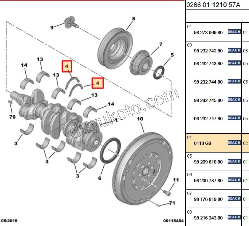 AY YATAK X2 STD 1.4HDİ/1.6HDİ Euro4 1.6HDİ Euro6 1.5HDİ Euro6 FRD