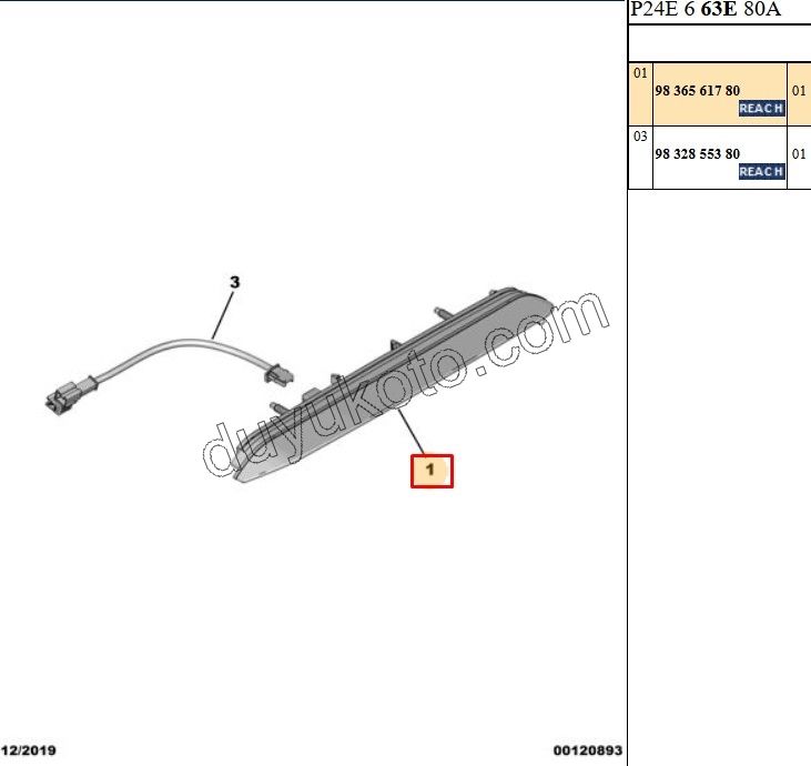 Peugeot 2008 İlave 3. Fren / Stop Lambası 2019/2023