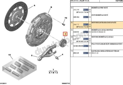 RULMAN DEBRIYAJ BXR3 PRT4 100CV 120CV