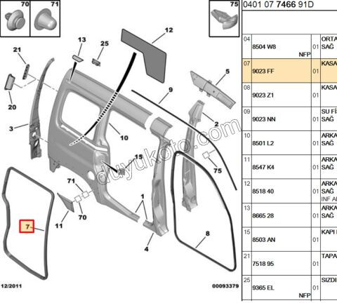 Sürgülü Kapı Fitili Sağ/Sol PRT1 PRT2