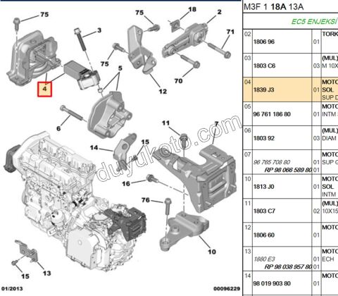 TAKOZ MOTOR UST R P301 EC5 OTOM AT8