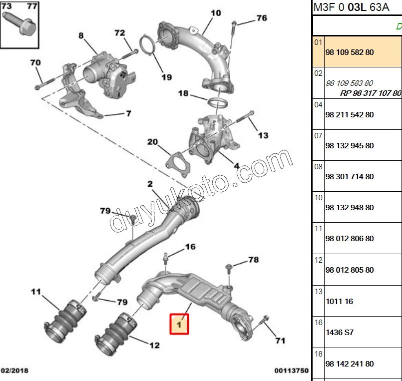 Turbo Hava Borusu 1.5HDİ Euro6