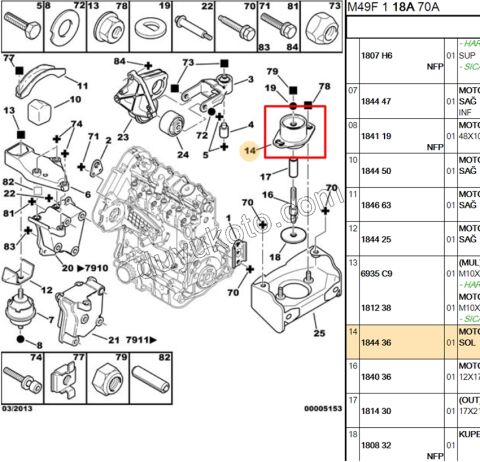 TAKOZ MOTOR L PRT1 PRT2 BUYUK