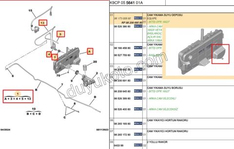 2019> Partner Rifter Berlingo Combo Doblo Proace City DEPO CAM SUYU (Bagaj Kapak Çift)