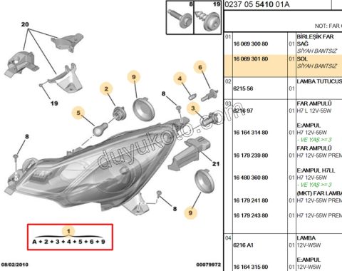 Citroen C3 Far Sol 2010> BEYAZ 2009/2013