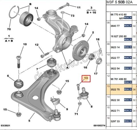 CIVATA ROTIL P207 P208 P301 10X150-35