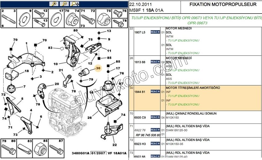 TAKOZ MOTOR ALT R KUCUK