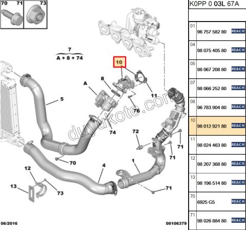 FLANS TURBO HAVA DOZOR HAVA KANALI DW10F DW12R