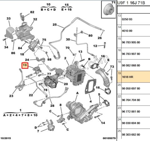 ELEKTROVANA EGR DW10FU BXR3MQ