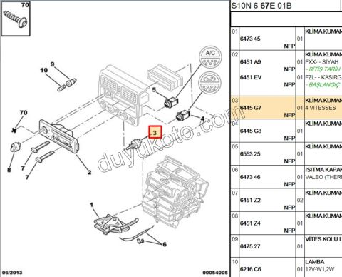 Kalorifer Kumanda Anahtarı P106 4 KONUMLU