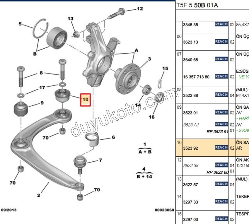 Arka Salıncak Burcu P307 PRT3