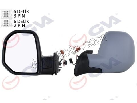 Partner Berlingo  Dikiz Aynası Sol (Kapaklı) 2008/2012