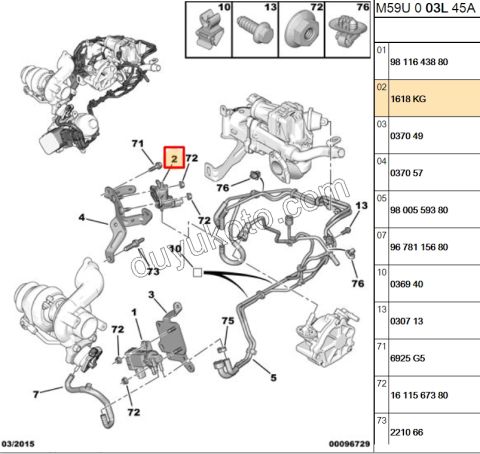 Turbo Elektrovana Üst 1.6HDİ Euro5 P301 9688124580