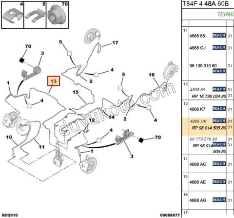 Fren Hidrolik Borusu Ön Sağ P30081