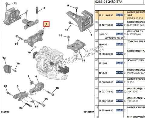 AYAK MOTOR UST TAKOZ 1.5HDİ Euro6 CF ALUMINYUM