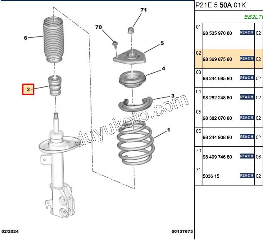Ön Amortisör Dayama Takozu P2082