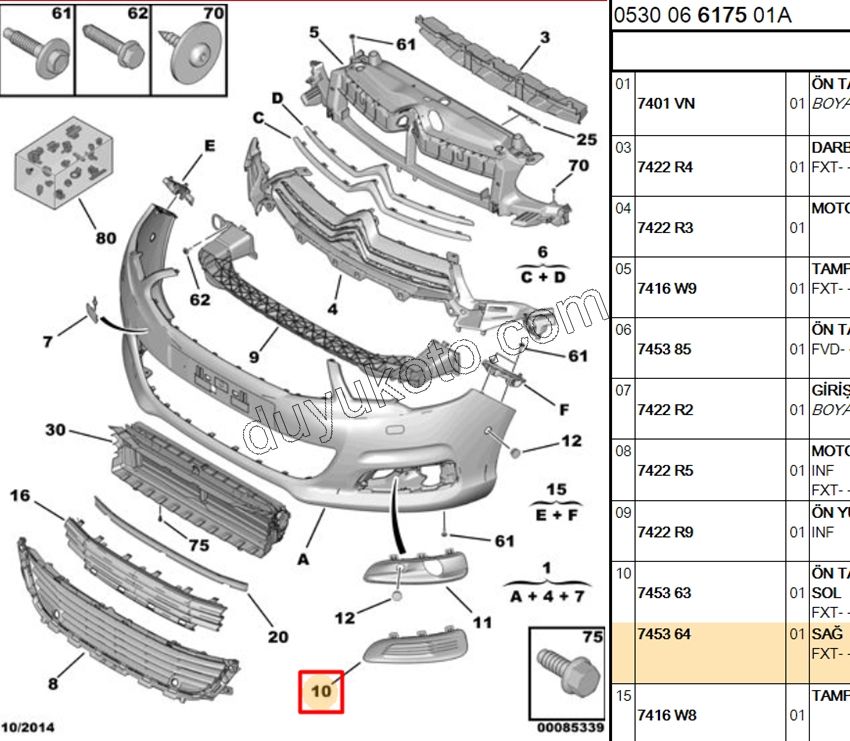 Sis Farı Çerçevesi Sağ C42 Sissiz