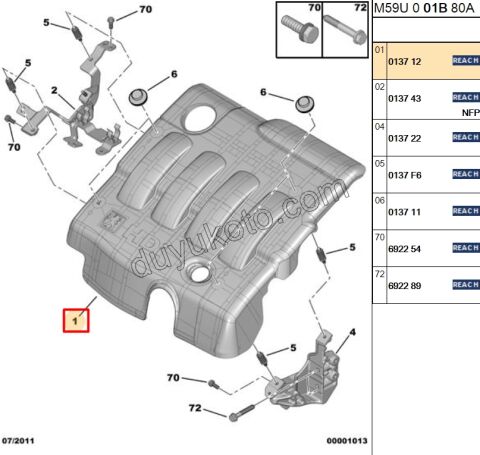 MUHAFAZA MOTOR UST MUHAFAZA DW10 8V PRT2 BR2
