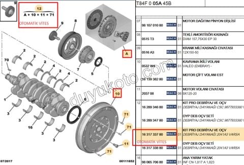 Volantlı Debriyaj Seti KİT 1.6HDİ Euro5