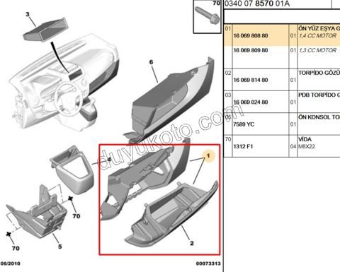 Torpıdo Kapağı (Komple) PBP 1.4HDİ Euro4 02/11 TEK