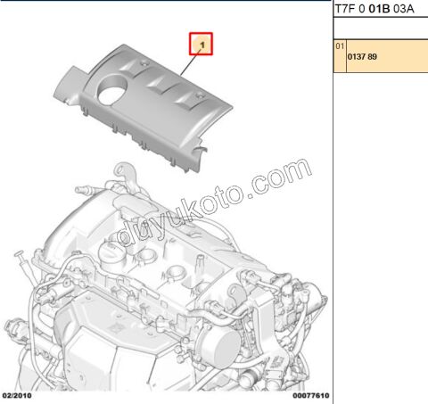 KAPAK MOTOR UST MUHAFAZA 1.6VTi 120HP 120HP