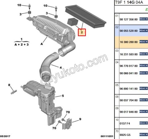 Peugeot 208 2008 308 3008 Hava Filtresi 1.2CC 110/130HP