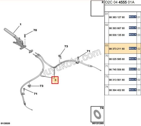 El Fren Teli Sağ/Sol AMI
