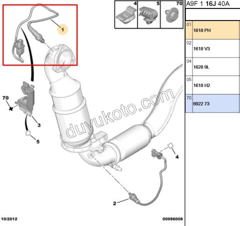 LAMBDA SENSOR UST 1.6VTi 120HP P61.6 THP LONG 537 V760395080