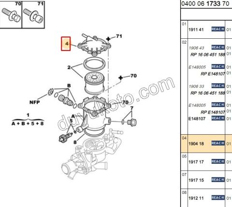 Mazot Filtre Kapağı 1.9D,E.M 97/98